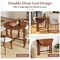 Rubber Wood Extendable Round Dining Table with Double Drop Leaf and Foldable Legs